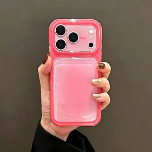 Gradient Blending Clear Airbag Shockproof Phone Case For iPhone 17 16 15 Pro Max IMD Candy Color Instantly Change to 17 Cover