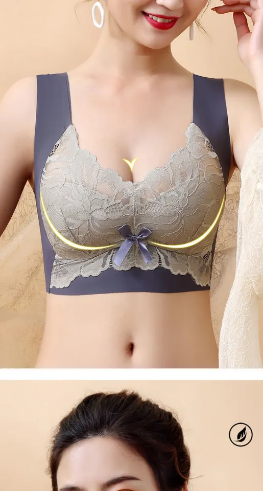 Large size pure cotton bra for fat women, no support, no steel rings,  push-up thin comfortable underwear, big breasts showing small sleep bra