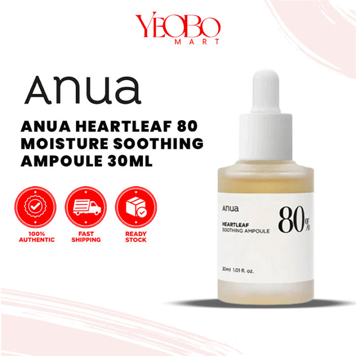 ANUA HEARTLEAF 80 MOISTURE SOOTHING AMPOULE 30ML | Lazada