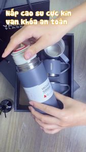 Bình giữ nhiệt 500ml tặng kèm 2 cốc sang trọng full box cực kỳ tiện lợi