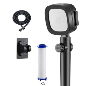 COOLCELLS 3 Modes High Pressure Shower Head Easy Installation One-Key Stop Water Saving Shower Head Bathroom Accessories Universal Adjustable Shower Head Bathroom