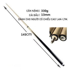 Cơ Bida 2 Khúc Đài Loan 145cm Gậy Bi-A 2 Khúc Dành Cho CLB Gỗ Ramin - Gỗ Sồi