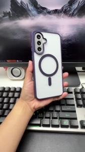 EER Shockproof Clear Acrylic Magsafe Magnetic Phone Case For Samsung A56 A55 A54 A36 A35 A26 A25 A17 A16 A15 A06 A07 5G Anti-fall Soft Frame Transparent Back Cover Casing2025