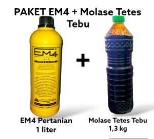 Paket Molase Tetes Tebu kemasan botol isi 13 kg + EM4 Pertanian