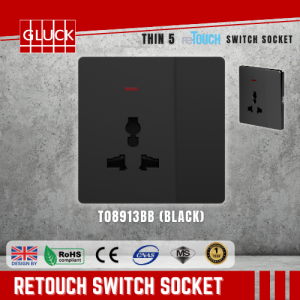 RETOUCH THIN 5 Switch Series - 1Gang 2 Gang 3 Gang 4 Gang (BLACK Series)