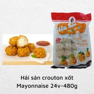 Hải Sản Crouton Xốt Mayonnaise Bánh Mì Hải Sản Nhân Xốt Mayo Gói 480gr - Thương hiệu Đen Đỏ