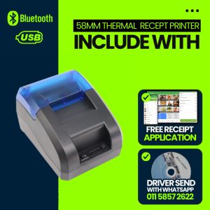 58D Thermal Printer support cash drawer (USB+BLUETOOTH) Bluetoorh Printer Bluetooth Thermal Printer 4D Receipt Printer/ios Andoird Receipt Printer SRS 69 Topup Payhere POS
