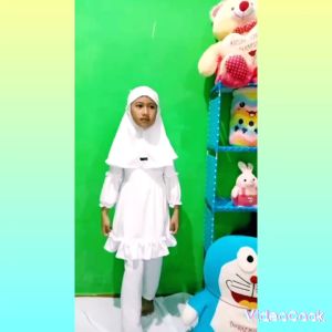 baju manasik anak perempuan model kerut