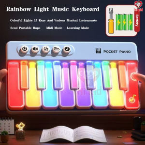[SG Seller]Light Up Keyboard Educational Piano Portable Music Toy Travel Piano Rainbow Light Up Piano