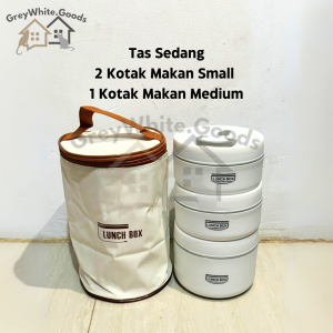 Kotak Makan Stainless 304 Set Anti Karat Kotak Bekal Bento Portabel/Anti Bocor Gaya Jepang Lunch Box