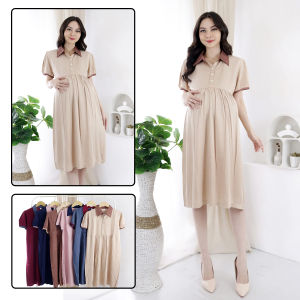 Baju Dress Hamil & Menyusui Model Kekinian Bahan Rayon Twill