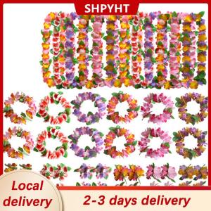 [COD] SHPYHT Local delivery Ship within 24 hours 4Pcs set Hawaiian Flower leis Garland Necklace DIY Decoration Fancy Dress Party
