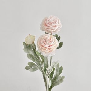 CHLOCH 50CM Artificial Flower Rose Peony Lifelike 3 Head Artificial Flower Flocking Lotus Simulation Flower Wedding Home Living Room Decoration