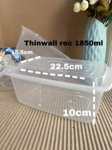 THINWALL MEREK DM PERSEGI PANJANG/KOTAK MAKAN PLASTIK JUMBO 1850ML ISI 25 SET 1 SLOP WADAH DAN TUTUP TERMURAH