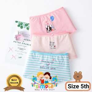 Celana Dalam Boxer Anak Perempuan Katun Impor Isi 3pcs #16 / Dalaman Anak Motif Kartun Lucu Size 3-9th