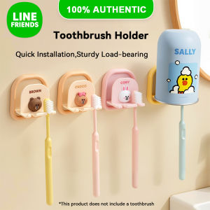 100% Authentic Line Friends Toothbrush Holder Wall-mounted Strong Load-bearing Anti-mildew Multifunctional Wide Range of Applications Birthday Gift LFB397