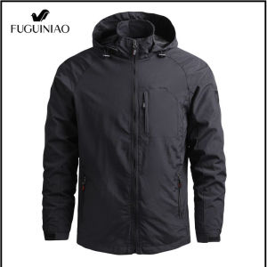 FUGUINIAO Mens jacket windproof and waterproof special size raincoat fishing and camping tactical jacket