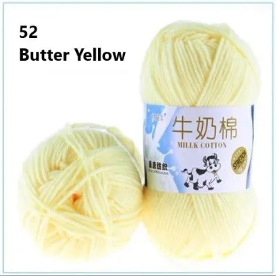 MILK COTTON YARN1/2 50g 5ply Benang Milk Cotton Knit Yarn Smooth Yarn Soft Yarn Crochet Yarn Benang Kait DIY
