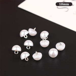 Minwen 10Pcs 10mm 12mm Mushroom Faux Plastic Shirt Semicircle Buttons Shank Button For Clothing Decorative Mini Sewing DIY