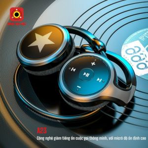 Tai nghe Bluetooth A23 chụp tai mẫu mới pin trâu micro tích hợp thiết kế nhỏ gọn đeo không nóng.