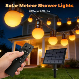 66FT Waterproof String Lights Outdoor light Solar Panel with Remote Patio Light for Christmas tree Garden Party Decor