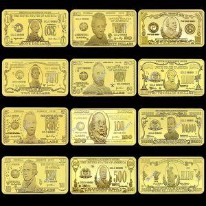 【discount store】1 2 5 10 20 50 100 500 1000 10000 100000 1billion US Dollar Gold Bar Commemorative Coin Silver Bar Collectible Souvenir Gift