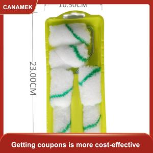 【CANAMEK 】 8Pcs High Density Paint Roller Set 2 Inch Fabric Mini Paint Rollers with Tray for Kitchen Cabinet Painting