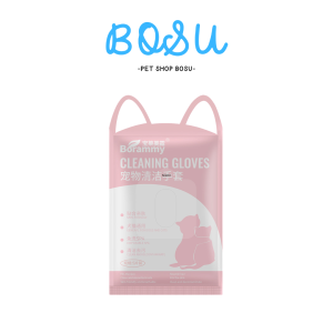 Sarung tangan spa tisu basah praktis pembersih hewan kucing anjing kelinci