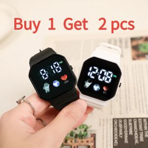 WNQNW Buy 1 Take 1 Pair Couple Watches Children Smart Watch Boys Girls Silicone Kids Electronic Waterproof IP67 Digital LED Wristwatch Technology Sense Watch Female Ins Good-looking Student Party Simple Fashion Minority Design Unicorn