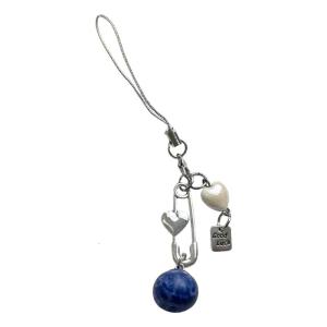 Fashionable Blueberry Inspired Mobile Lanyard/Keychain Charm Phone Chain/Keyring Handmade Women Key Accessory