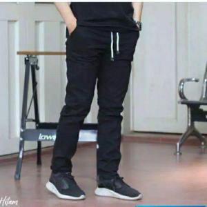 BIG SIZE CELANA CHINO PANJANG PRIA KOLOR RIP PINGGANG KARET MELAR ELASTIS