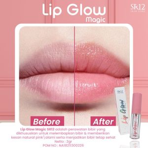 LIP GLOW MAGIC SR12 LIP BALM GLOSS SERUM BIBIR PELEMBAB BIBIR KERING PERONA BIBIR PINK NATURAL - 2gr (POM: NA18211300226)
