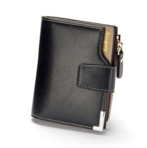 Baellerry Mens Multi-function Wallet with Zipper Buckle Tri-fold Coin Purse