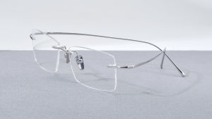 FONEX Sterling Silver S800 Glasses Frame: Luxury Rimless Eyewear for Men & Women
