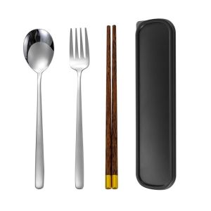 3Pcs/set 304 Portable Cutlery Set/Single Storage Box/High-Quality Stainless Steel Knife Fork and Spoon Eco-Friendly