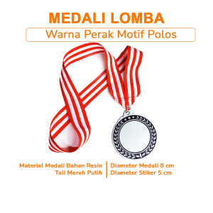 Medali Emas Perak Perunggu Bahan Resin Plus Tali Merah Putih Penghargaan Lomba Kejuaraan Wisuda
