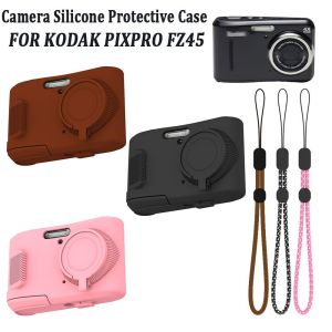 GORGE Silicone Camera Protective Case Anti-Scratch Shockproof Body Cover Soft with Lanyard Skin Shell for KODAK PIXPRO FZ45 Digital Camera Accessories