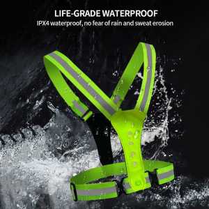 Rompi Tali Reflektif Sabuk Keselamatan LED Reflective Vest - NK300 NOKIN hijau