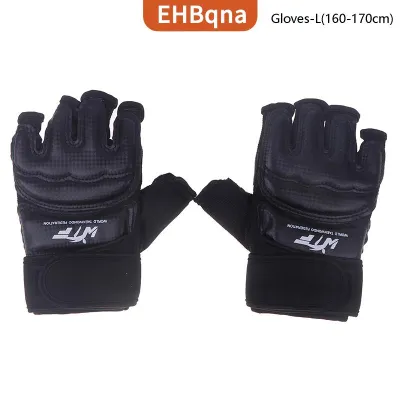 [COD] EHBqna 1Pair Karate Gloves Martial Taekwondo Leather Foot Gloves Equipment Half Finger Protector Boxing Hand Foot Protection Guards
