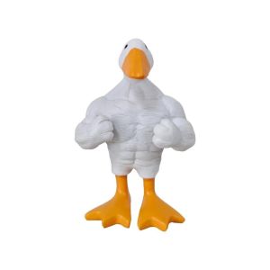 OKKFINE Resin Muscle Duck Statue Desktop Home Decoration Funny Fitness Duck Funny Decoration Toys Muscular Duck Figurine Home