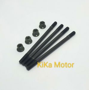 (4 Pcs) Baud Baut Tanam Blok Mesin Plus Mur Satria 2 Tak Hiu Lumba