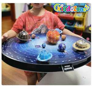 FCKiddoZone 146Pcs 3D Solar System Puzzle Set Planet Board Game Paper DIY Jigsaw Learning & Education Science Toy Kids Birthday Gift
