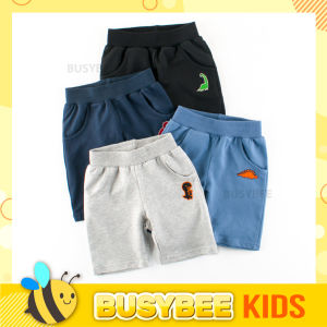 Kids Children Elastic Waistband Short Pants for 1-10 years old boys girls with cute dinosaur embroidery / Seluar pendek kanak-kanak budak lelaki perempuan umur 1-10 dengan sulaman dinosaur
