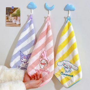 Sanrio Kuromi Khăn Hoạt Hình Dễ Thương Cinnamoroll My Melody Girl & Child Kawaii Sọc Rửa Mặt Khăn Lau Tay Quà Tặng