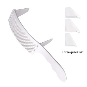 Veevio หวีรองตัดผม ตัดผมชาย หวีตัดรองทรง หวีรูปตัว S ทรงโค้ง แบน Barber Combs