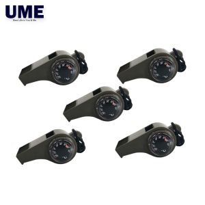 Survival Whistle High Decibel 3in1 Compass Thermometer Outdoor Tool for Camping Hiking LW6028