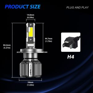 Newest Novsight N74 LED Car Headlight Bulb Kit 9005(HB3) 9006(HB4) 9012 H3 H4 H7 H11 LED Light for Car High/Low Beam Fog Light 72W 10000LM 6500K Super Bright Plug&Play 2 PCS 1 Year Warranty