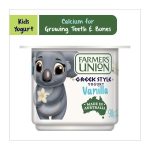 Farmers Union Greek Vanilla Kids Yoghurt 90G