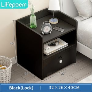 Bedside Table With Locker Side Table Coffee Table Nightstand Side Cabinet Nordic Modern Style Bedside Table Meja Katil Tepi Sisi Keci