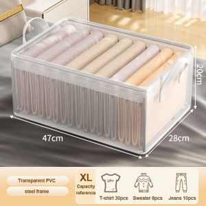 Transparent Storage Box PVC Foldable Wardrobe Organizer Basket Drawer Clear Kotak Penyimpanan Transparan 收纳筐箱盒子